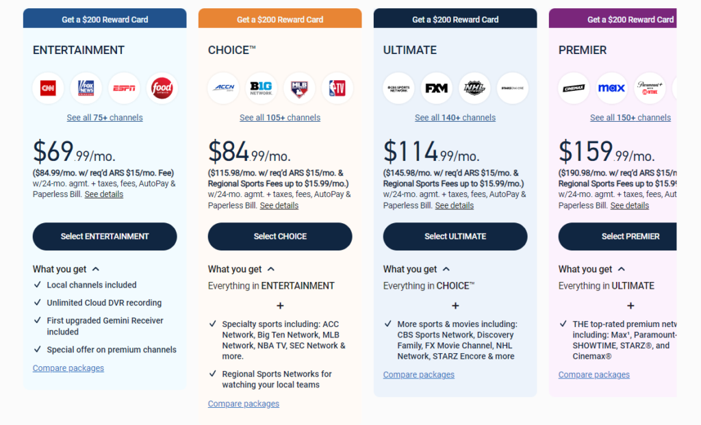 Directv Stream vs Hulu Live: Directv Streaming Pricing